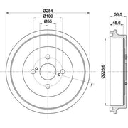 Mintex Brake Drum Assembly Rear MBD380