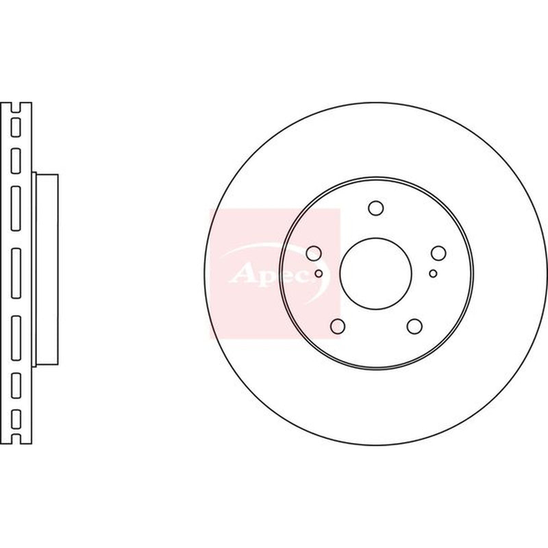 Apec 2 x Vented Front Brake Discs DSK4196