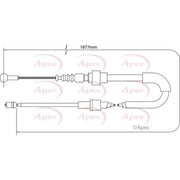 Apec Handbrake Cable Left Rear CAB1548