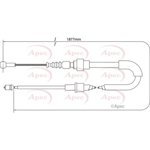 Apec Handbrake Cable Left Rear CAB1548