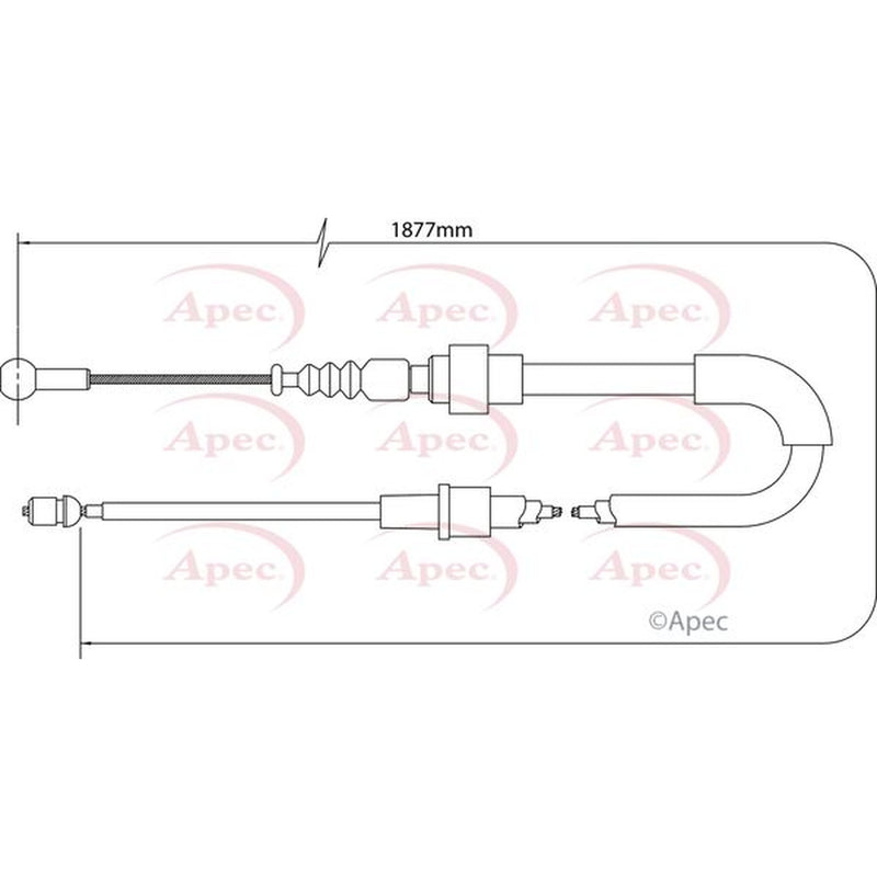 Apec Handbrake Cable Left Rear CAB1548