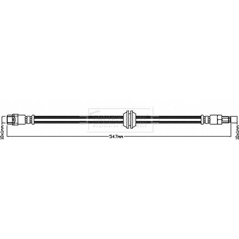 Borg & Beck Brake Hydraulic Hose Line Front Left BBH8391
