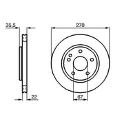 Bosch 2 x Front Brake Discs 0 986 479 071