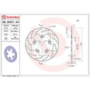 Brembo 2 x Rigid Rear Brake Disc Brake Discs 68B40744