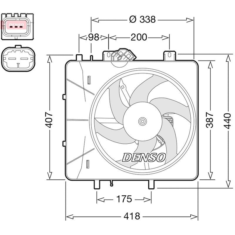 Denso Engine Cooling Fan DER07010