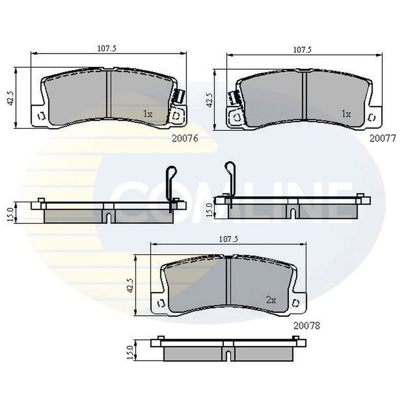 Comline 4 x Rear Brake Pad Set CBP3458