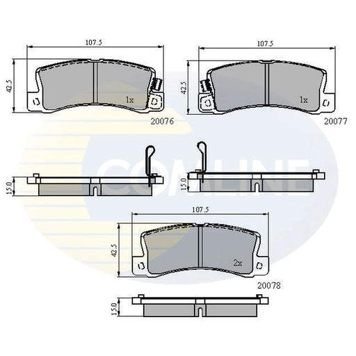 Comline 4 x Rear Brake Pad Set CBP3458