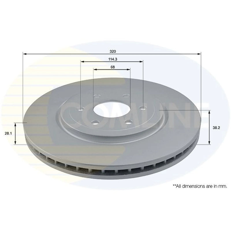Comline 2 x Internally Vented Front Brake Discs ADC0269V