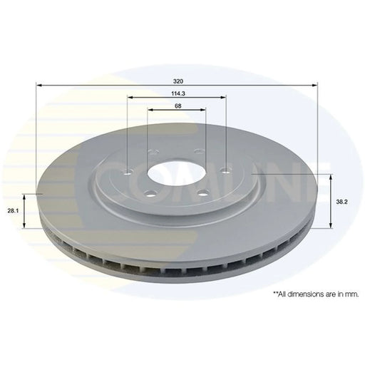 Comline 2 x Internally Vented Front Brake Discs ADC0269V