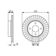 Bosch 2 x Vented Front Brake Discs 0 986 479 354