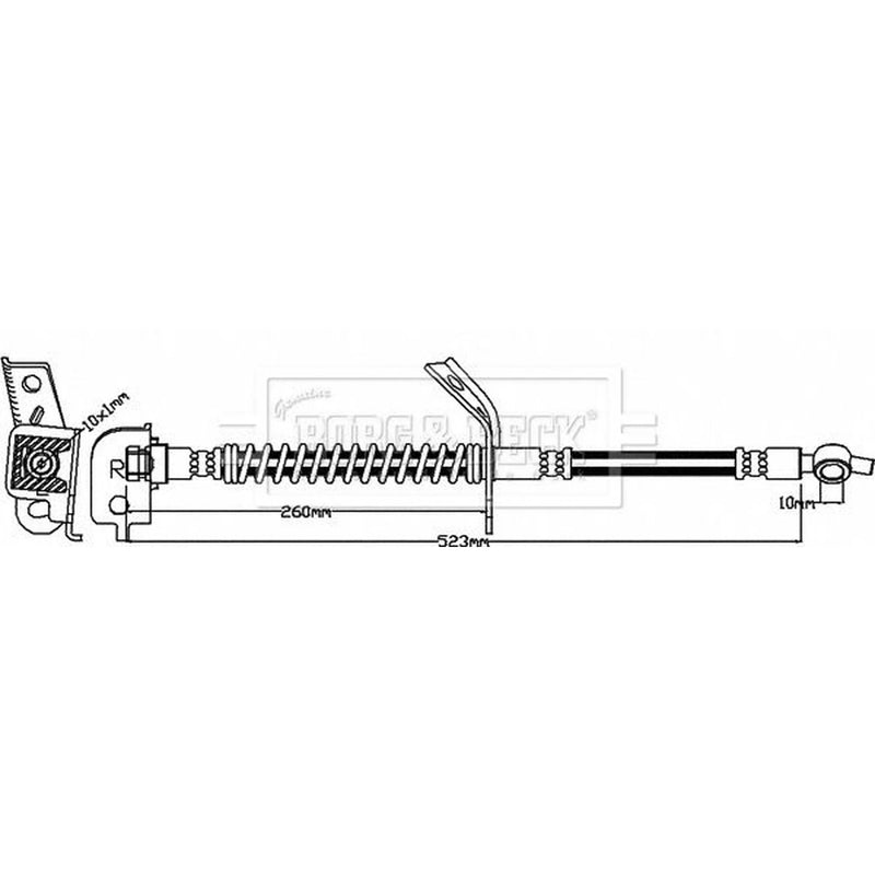 Borg & Beck Brake Hydraulic Hose Line Right BBH8269