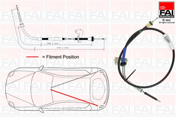 FAI Handbrake Cable Left Rear