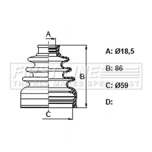 First Line Drive Shaft Bellow Kit Front Left FCB6165