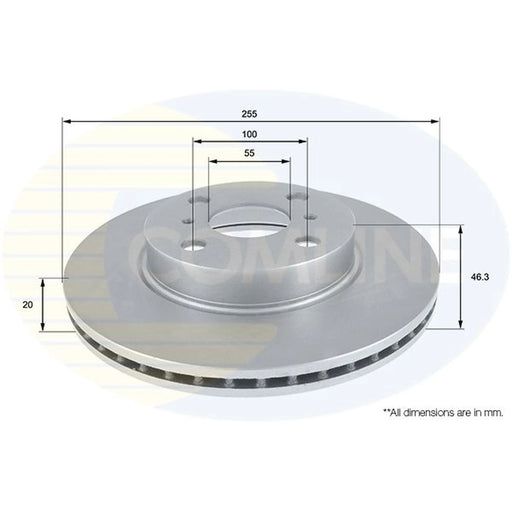 Comline 2 x Internally Vented Front Brake Discs ADC01164V