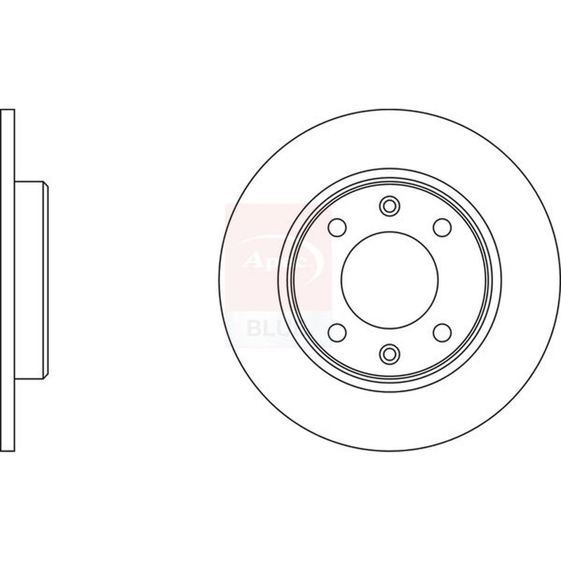 Apec 2 x Solid Rear Brake Discs SDK6059