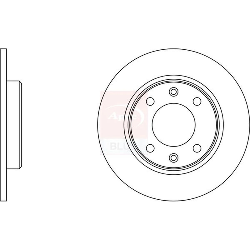 Apec 2 x Solid Rear Brake Discs SDK6059