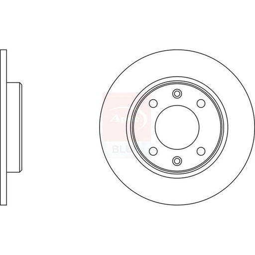 Apec 2 x Solid Rear Brake Discs SDK6059