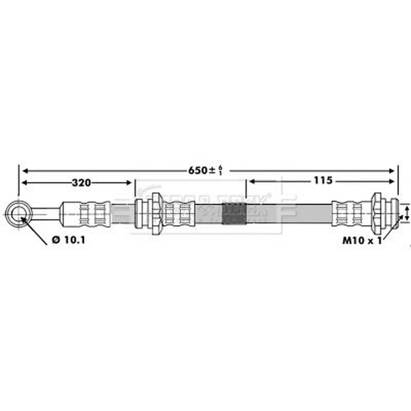 Borg & Beck Brake Hydraulic Hose Line Rear BBH7150