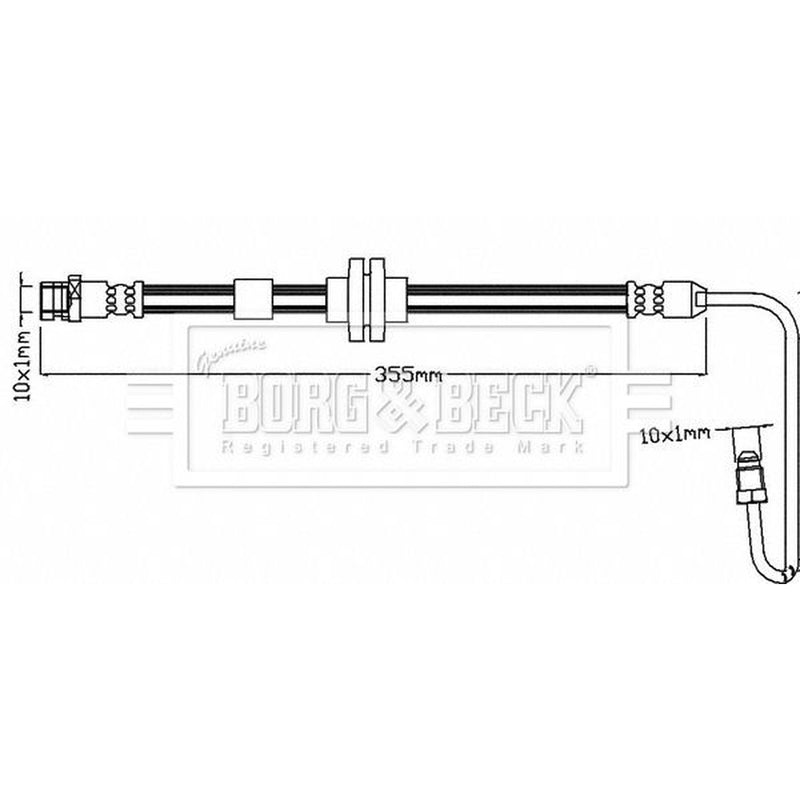 Borg & Beck Brake Hydraulic Hose Line Rear BBH8592