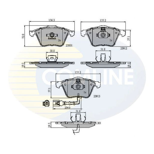 Comline 4 x Front Brake Pad Set CBP11628