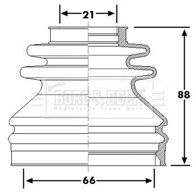 Borg & Beck Drive Shaft Bellow Kit Front Left BCB6240