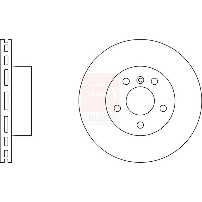Apec 2 x Vented Front Brake Discs SDK6377