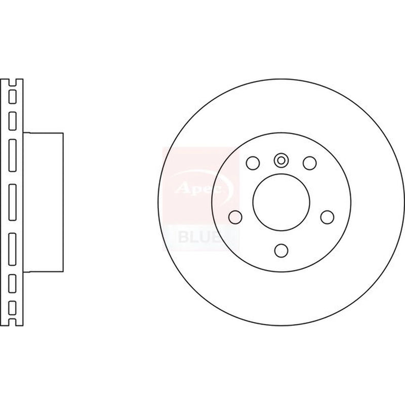 Apec 2 x Vented Front Brake Discs SDK6377