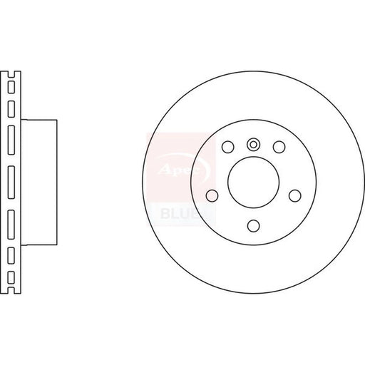 Apec 2 x Vented Front Brake Discs SDK6377