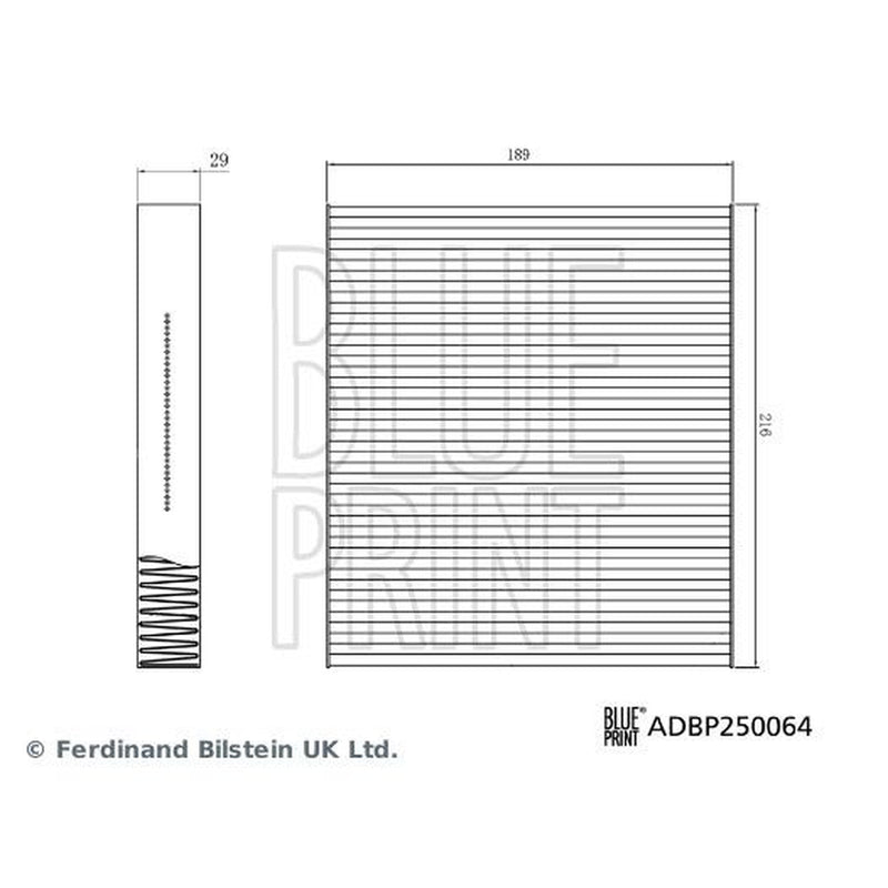 Blue Print Cabin Air Filter (Pollen Filter) ADBP250064