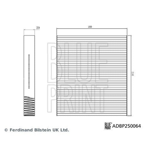 Blue Print Cabin Air Filter (Pollen Filter) ADBP250064