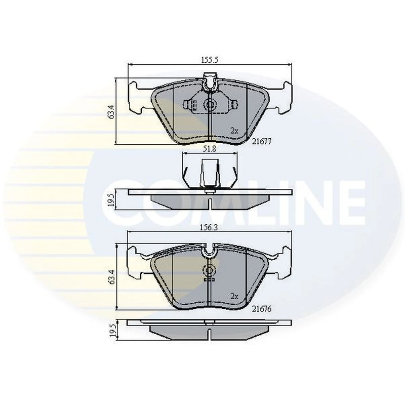 Comline 4 x Front Brake Pad Set CBP01010