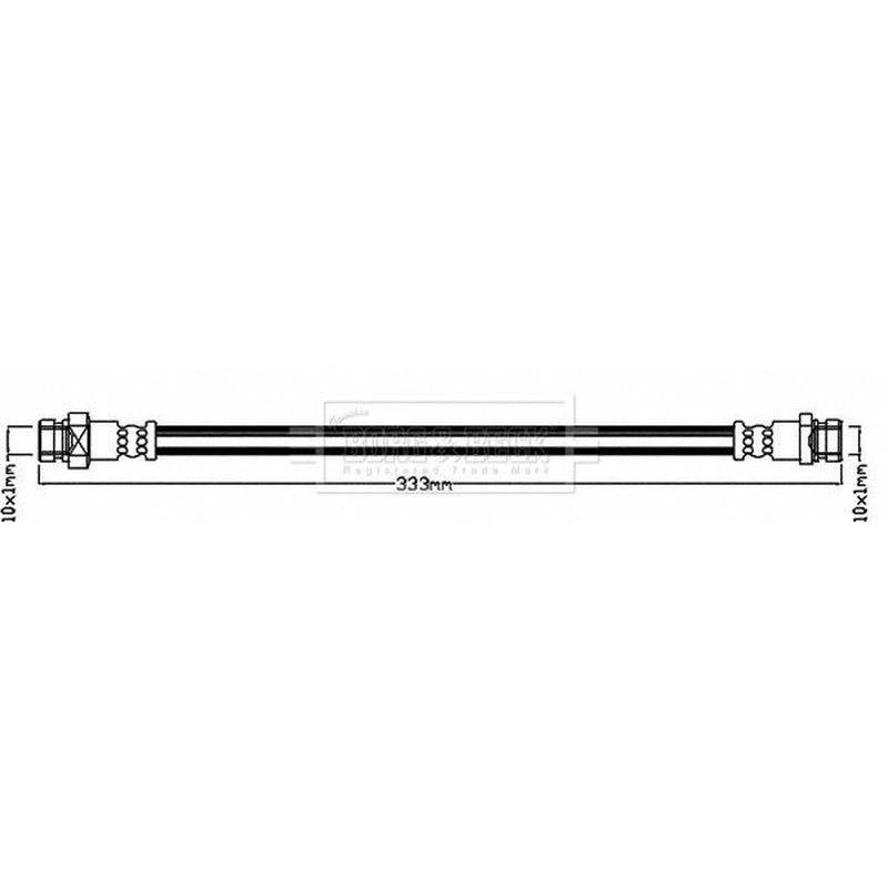 Borg & Beck Brake Hydraulic Hose Line Rear Left BBH8257