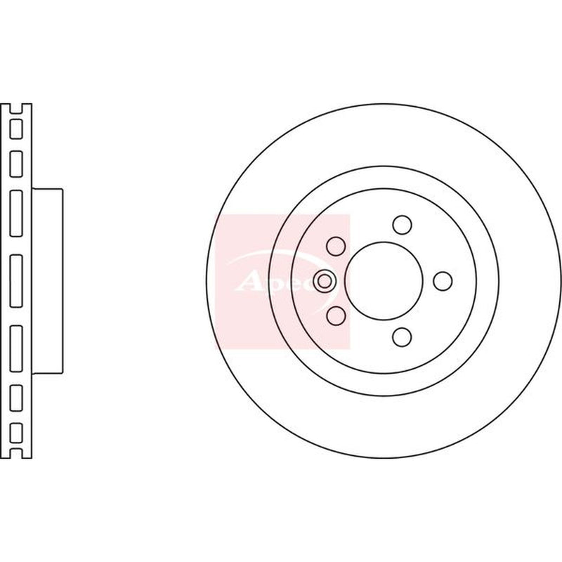 Apec 2 x Vented Front Brake Discs DSK2954