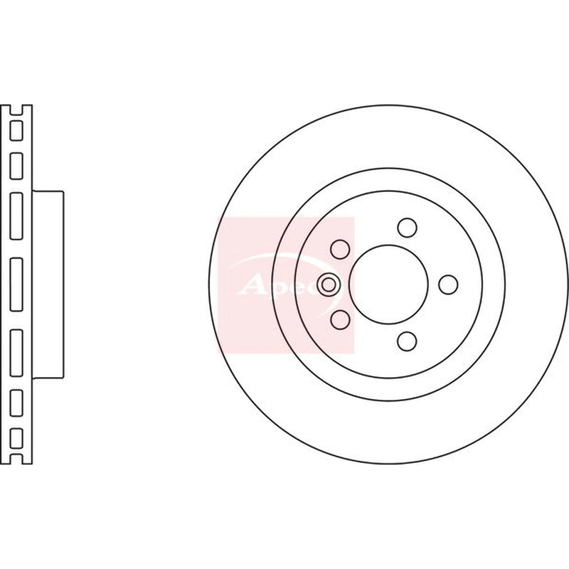 Apec 2 x Vented Front Brake Discs DSK2954