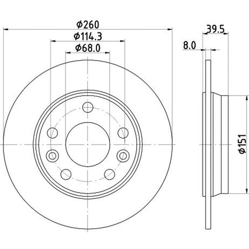 Mintex 2 x Solid Rear Brake Discs MDC3001C