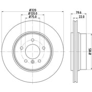Mintex 2 x Externally Vented Rear Brake Discs MDC1720
