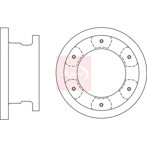 Apec 2 x Solid Rear Brake Discs DSK4197