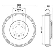 Mintex Brake Drum Assembly Rear MBD408