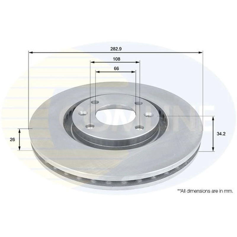 Comline 2 x Front Brake Discs ADC1519V