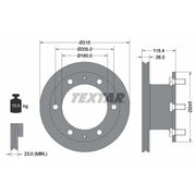 Textar 2 x Internally Vented Front Brake Discs 93084600