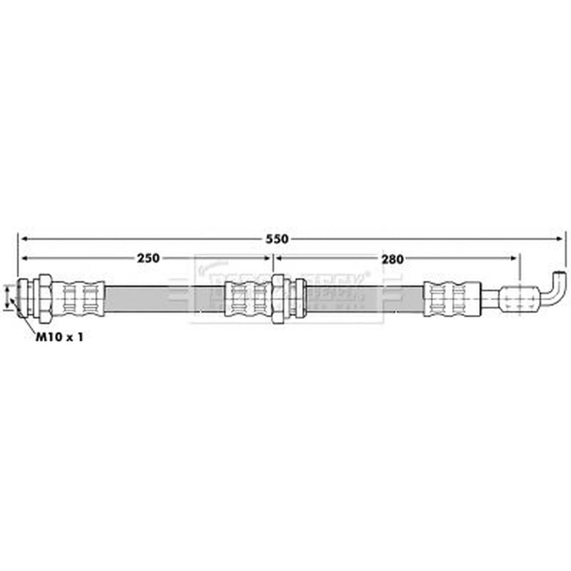 Borg & Beck Brake Hydraulic Hose Line Rear Left BBH7064