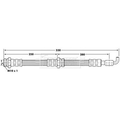 Borg & Beck Brake Hydraulic Hose Line Rear Left BBH7064