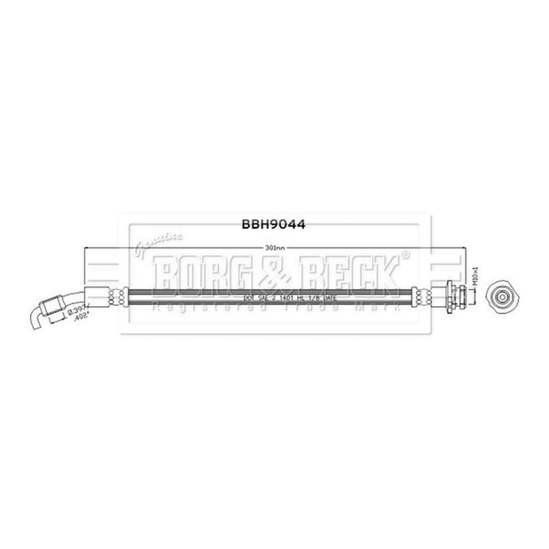 Borg & Beck Brake Hydraulic Hose Line Rear BBH9044