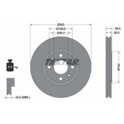 Textar 2 x Externally Vented Front Brake Discs 92078703