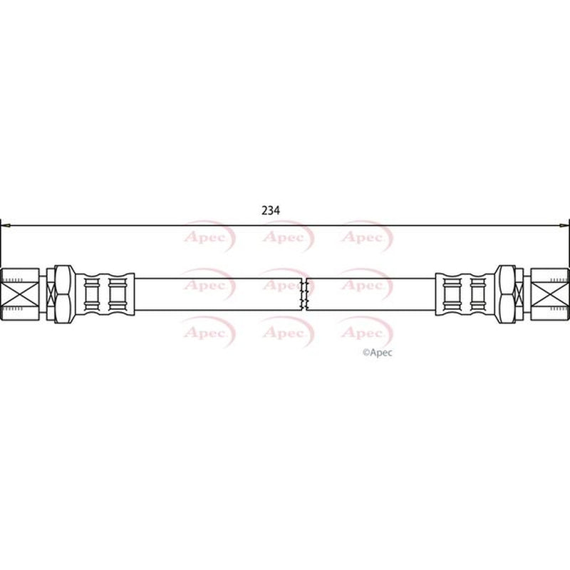 Apec Brake Hydraulic Hose Line Rear HOS3012