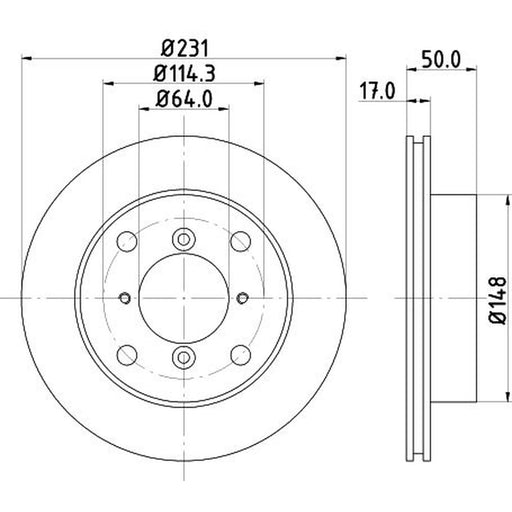 DON 2 x Internally Vented Front Brake Discs PCD12072