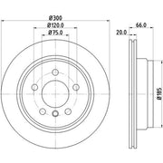 DON 2 x Internally Vented Rear Brake Discs PCD11822