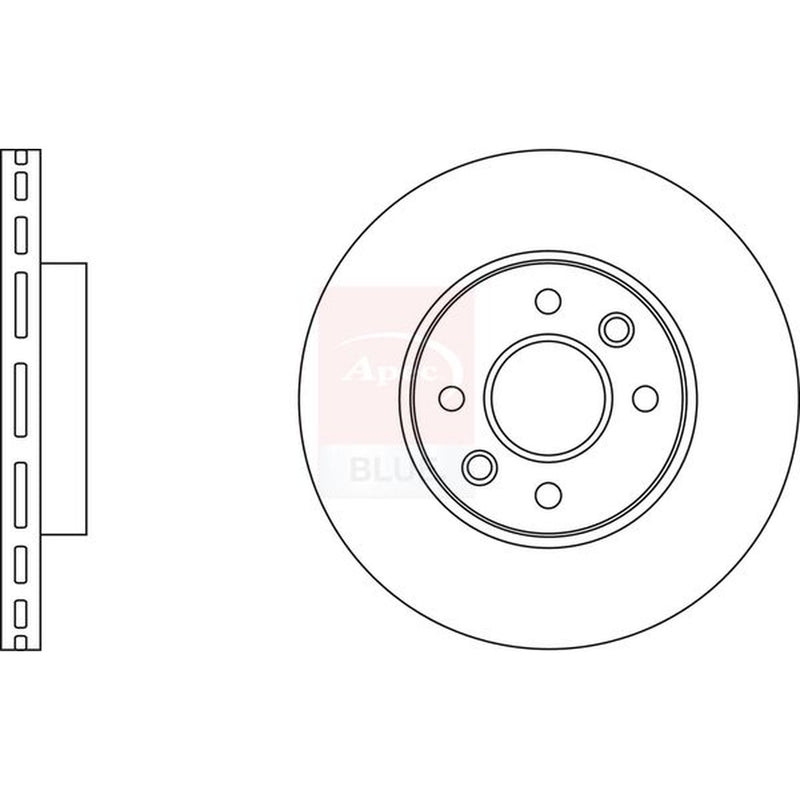 Apec 2 x Vented Front Brake Discs SDK6709