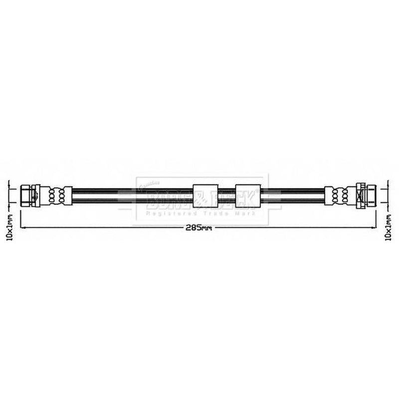Borg & Beck Brake Hydraulic Hose Line Rear Left BBH8378