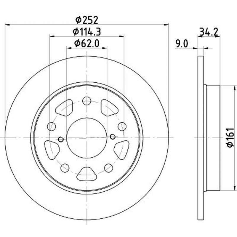 Mintex 2 x Solid Rear Brake Discs MDC2882C